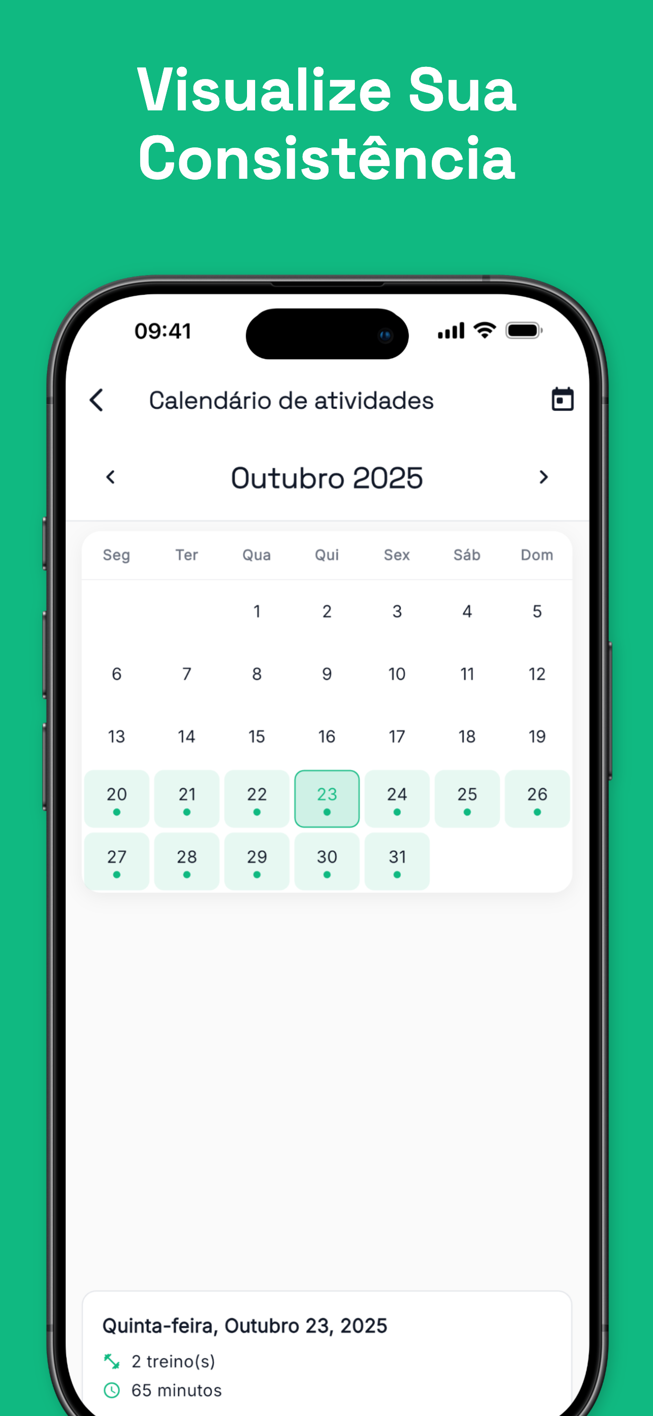 Workout history and progress statistics
