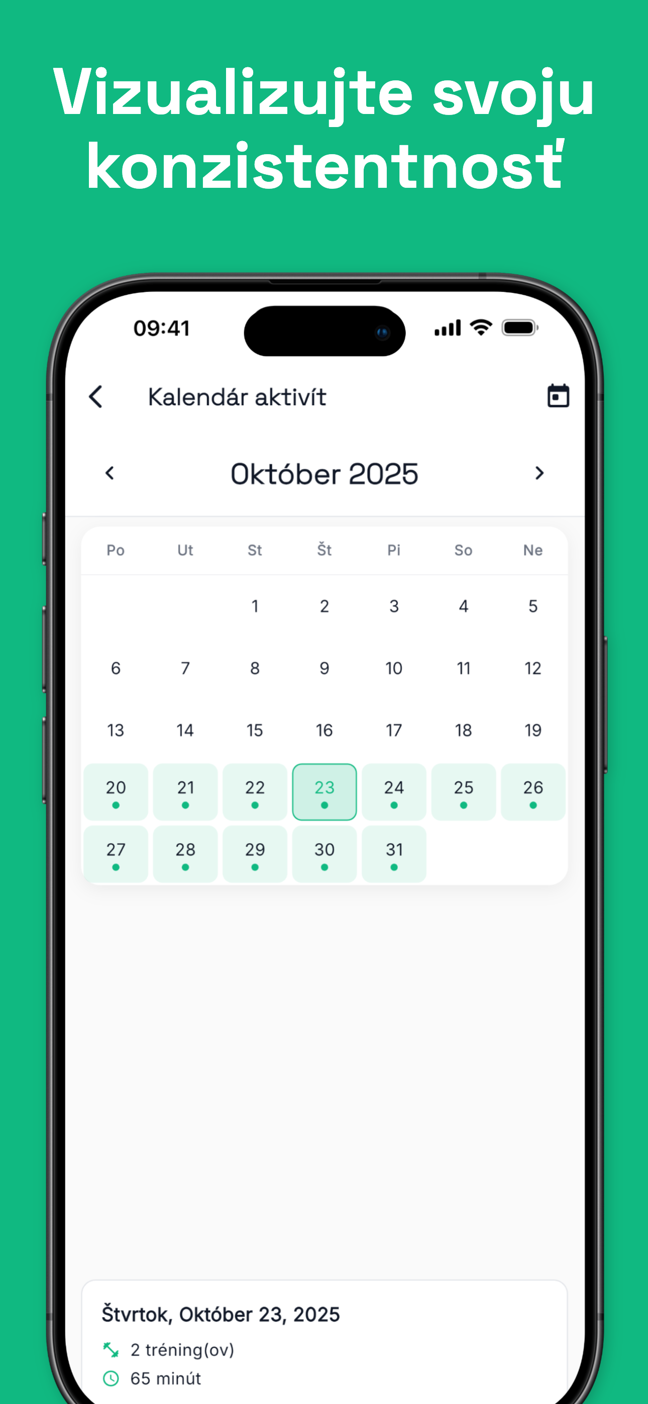Workout history and progress statistics