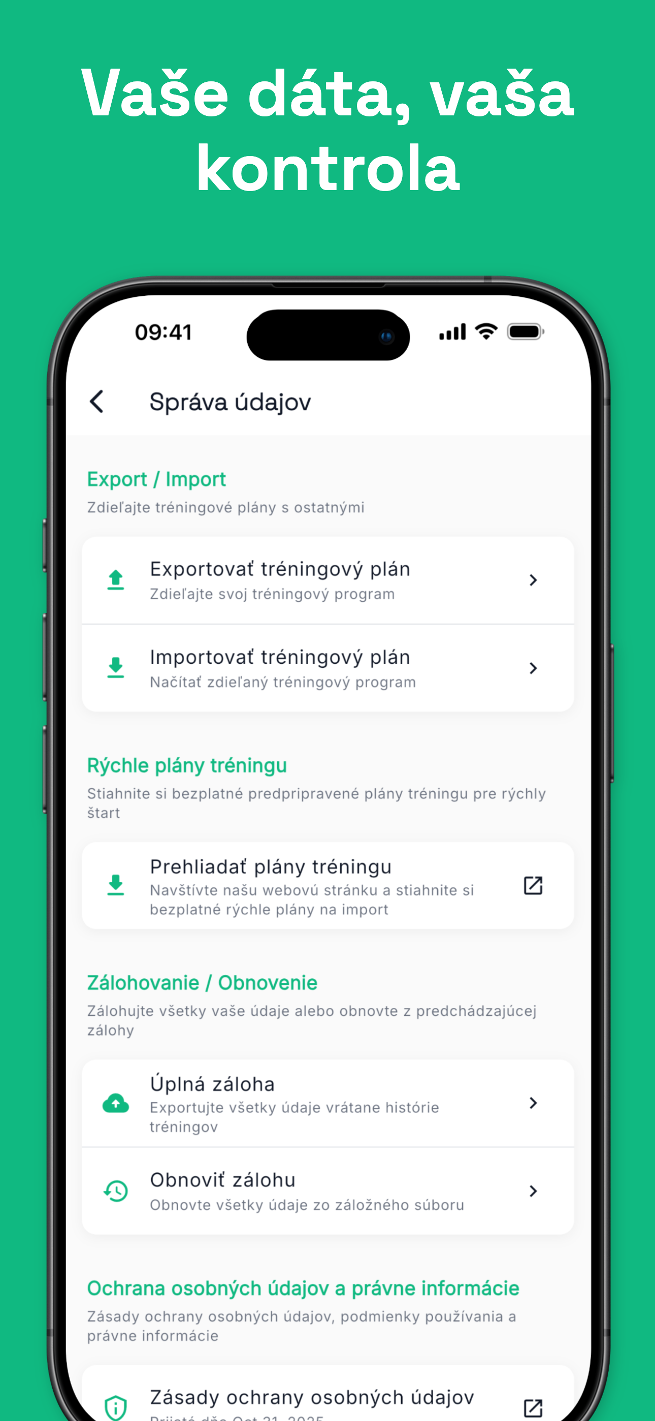 Dark mode interface for comfortable gym use