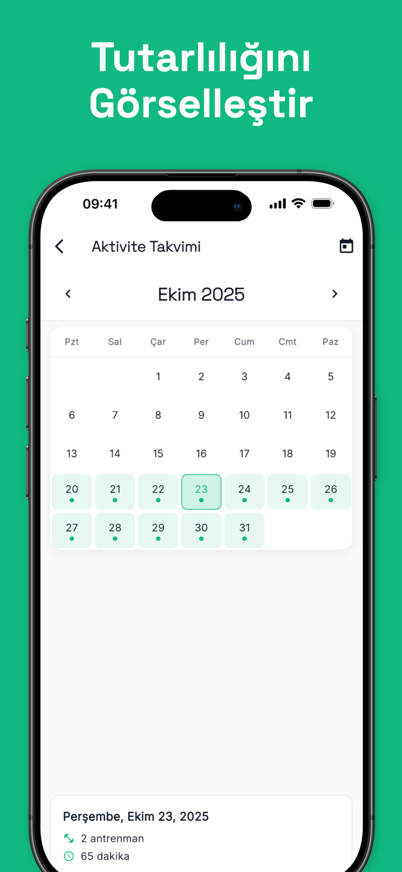 Workout history and progress statistics