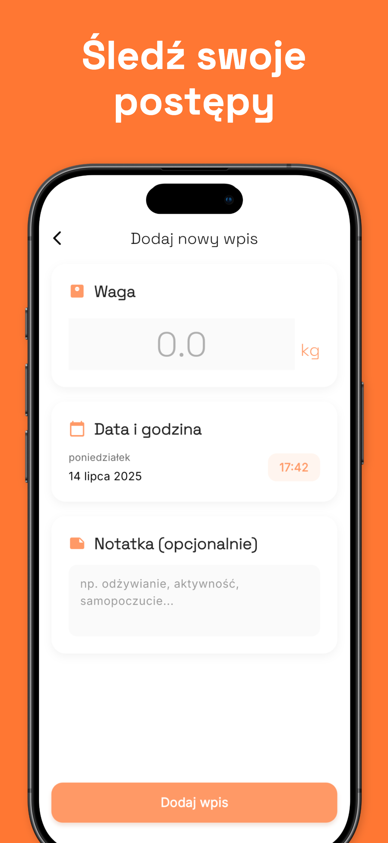 Goal tracking for weight loss, gain, or maintenance