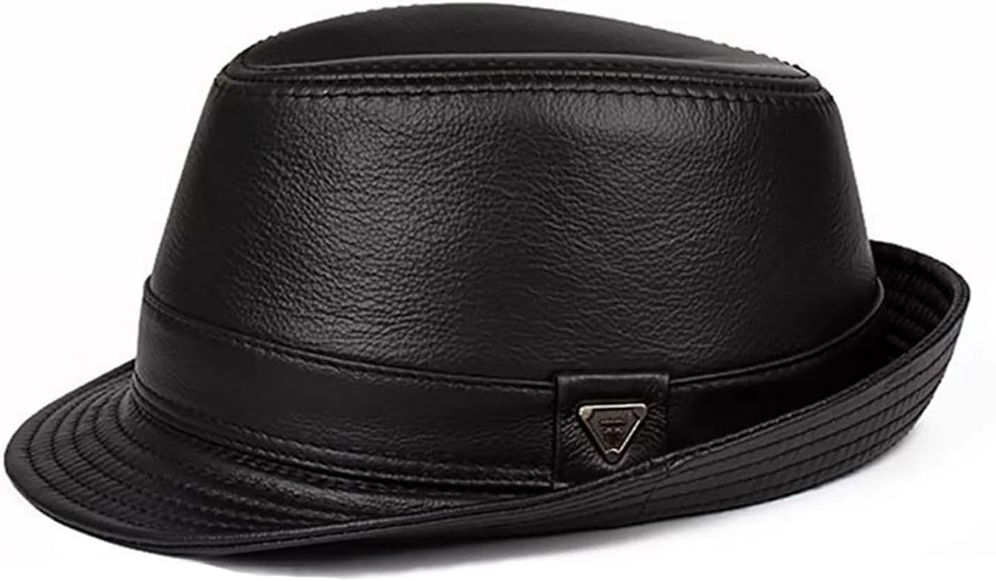 Hommes Chapeau Fedora Cuir
