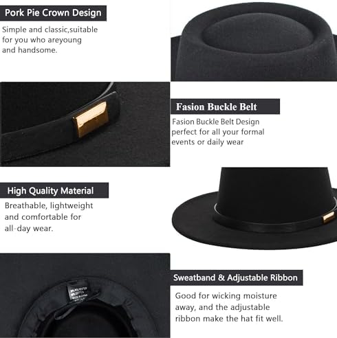 Vue 3 de Chapeau Fedora Classique En