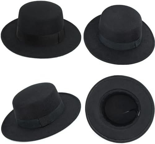 Vue 2 de Chapeaux Fedora Noirs