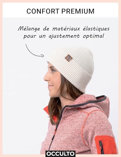 Vue 3 de Bonnet Laine Merino Femme