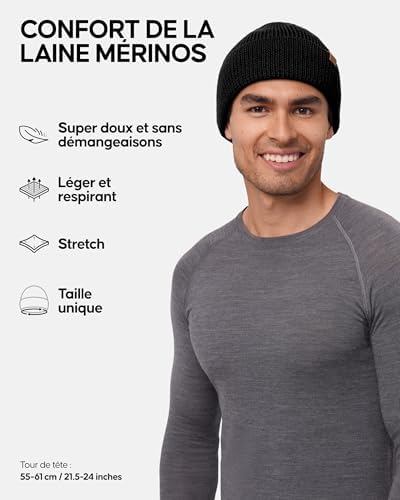 Vue 2 de Bonnet En Laine Merinos