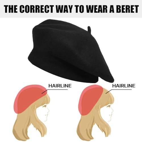 Vue 3 de Beret Artiste Francais Beret