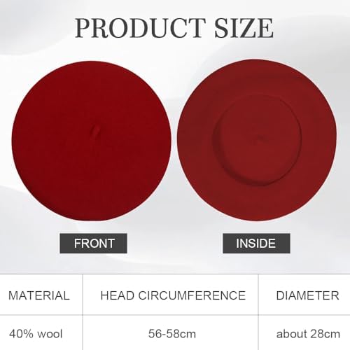 Vue 2 de Beret Laine Femmeberet Basqueberet