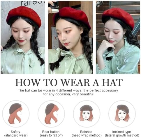 Vue 4 de Beret Laine Femmeberet Basqueberet