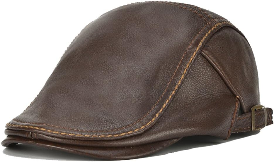 Hommes Cuir Beret Chapeau