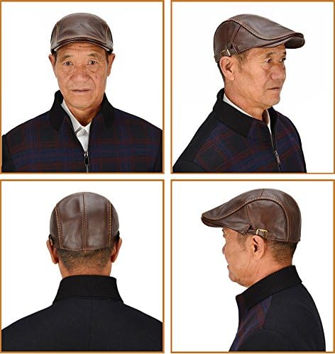 Vue 2 de Hommes Cuir Beret Chapeau