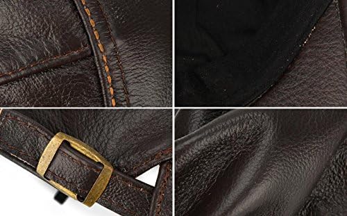 Vue 3 de Hommes Cuir Beret Chapeau