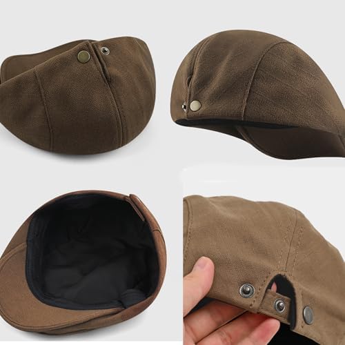 Vue 3 de Casquette Beret Plate Coton