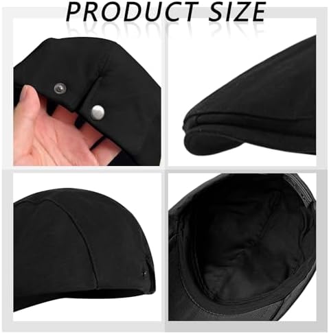 Vue 3 de Casquette Plate Noire Casquette