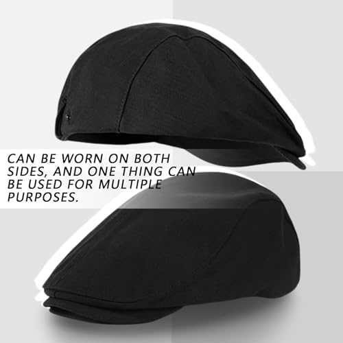 Vue 4 de Casquette Plate Noire Casquette