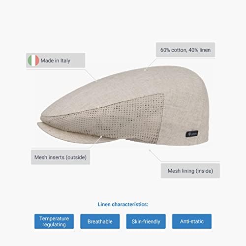 Vue 2 de Casquette Plate En Lin