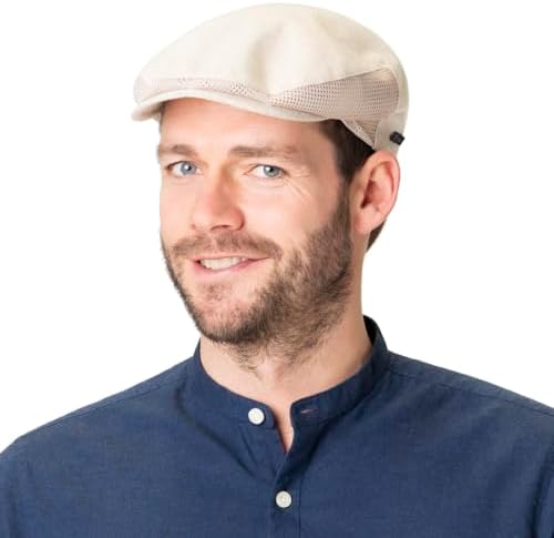 Vue 3 de Casquette Plate En Lin