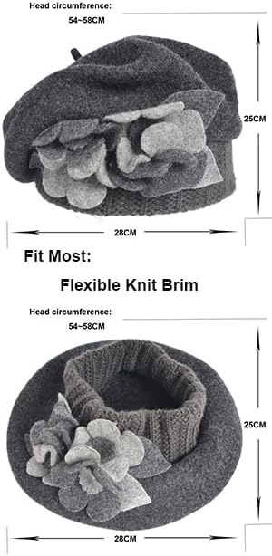 Vue 4 de Femme Beret Francais Laine