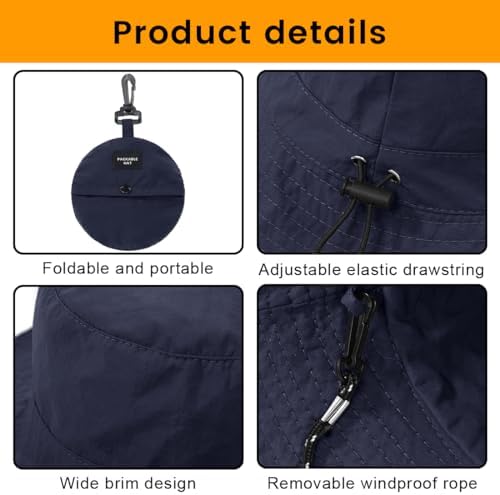 Vue 3 de Chapeau Seau Pliable Chapeau