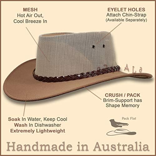 Vue 4 de Chapeau Australien Outback Pcuir