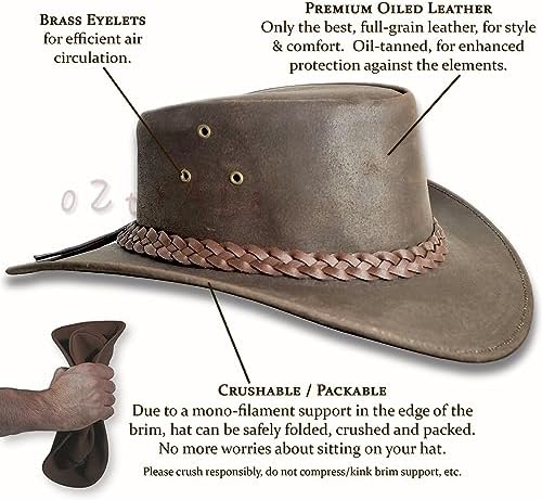 Vue 4 de Chapeau En Cuir Huile