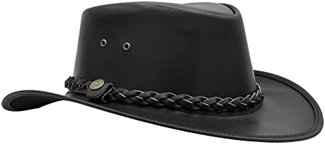 Vue 3 de Cowboy Chapeau Cuir De