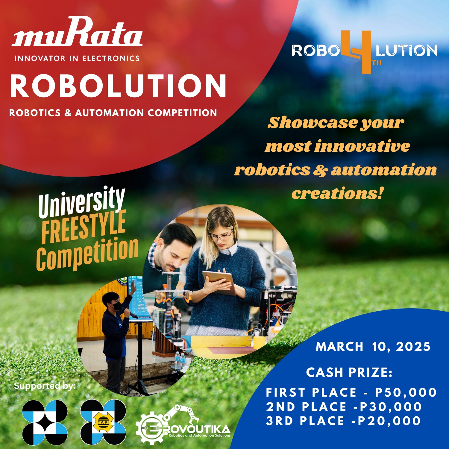 Join our MURATA Robolution2025 Freestyle Category Competition โ Where Innovation Knows No Limits!