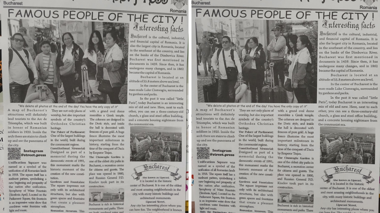 Team Philippines Features in BUCHAREST STREET PRESS Newspaper in Romania!