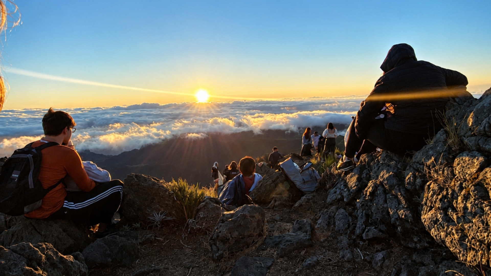 Sunrise over the mountains of Madeira