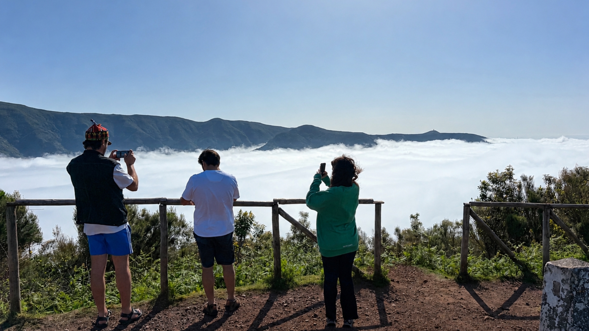 Madeira mountain peaks above the clouds
