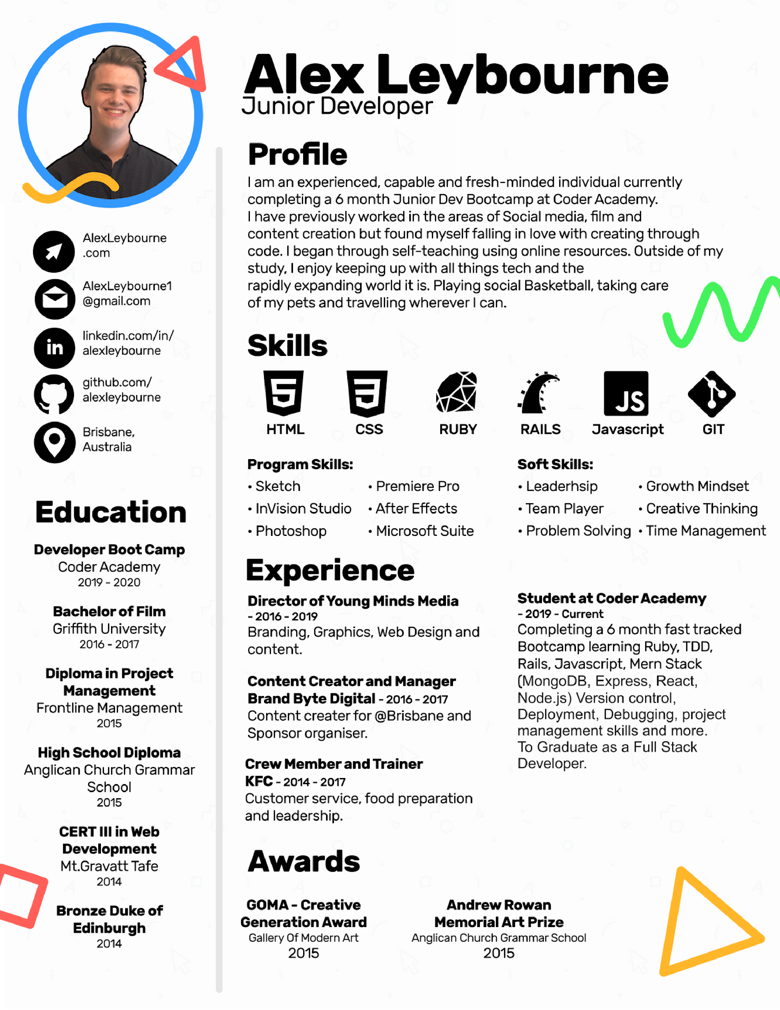 Alex Leybourne's resume
