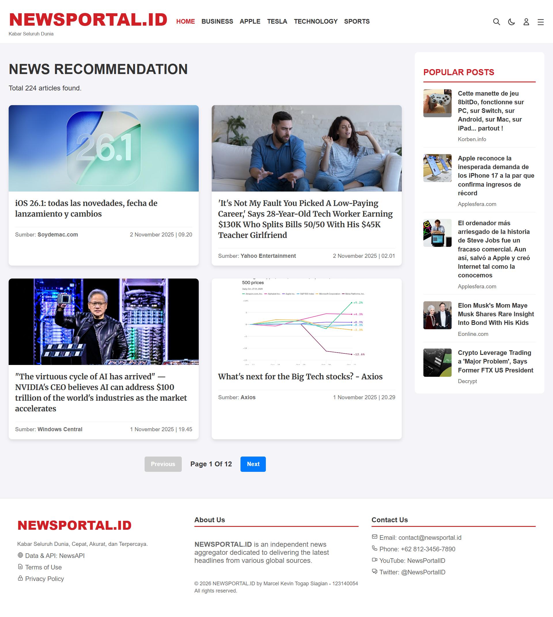 Global News Portal Screenshot Preview