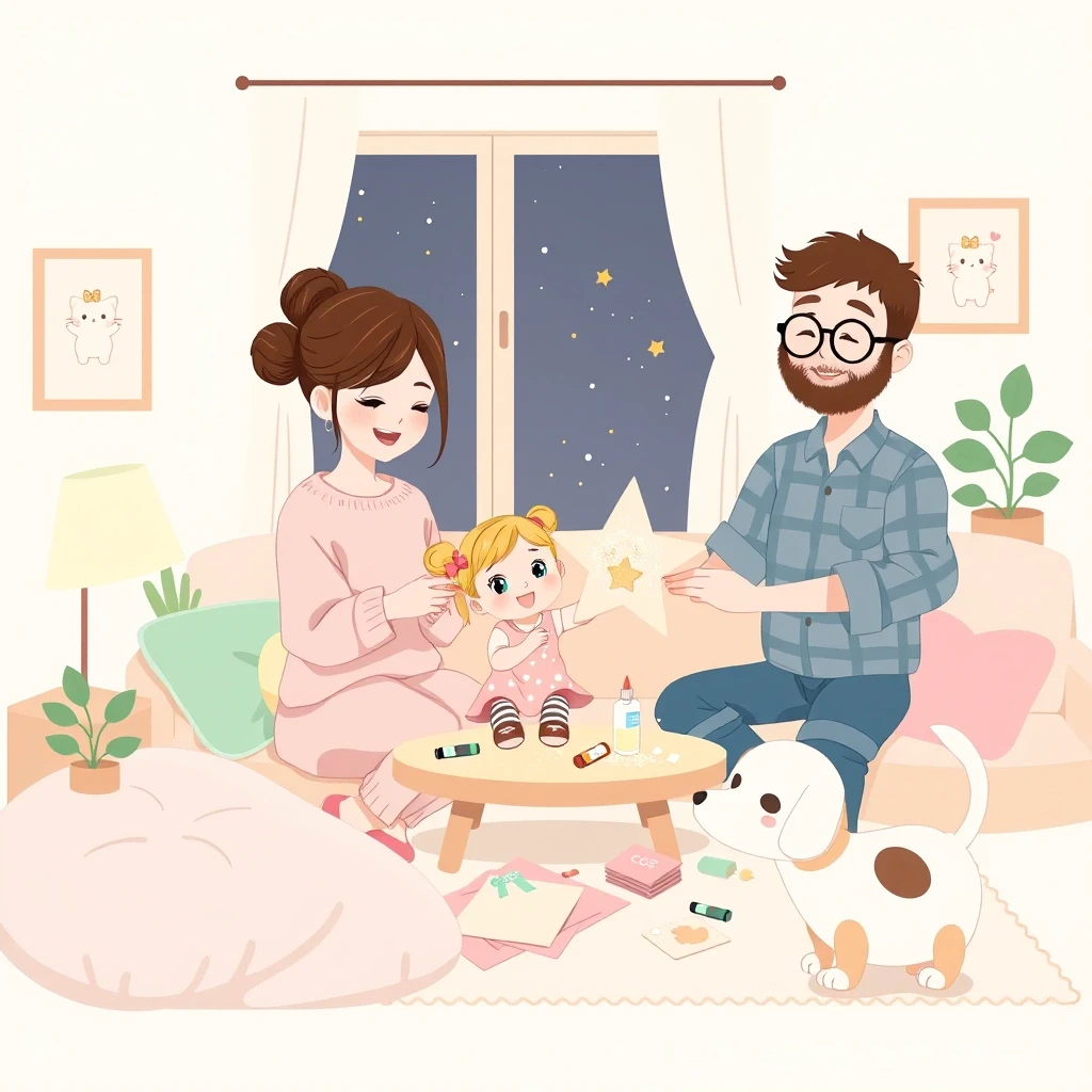 Ilustración cuento infantil - Familia en temas (CuteReads)