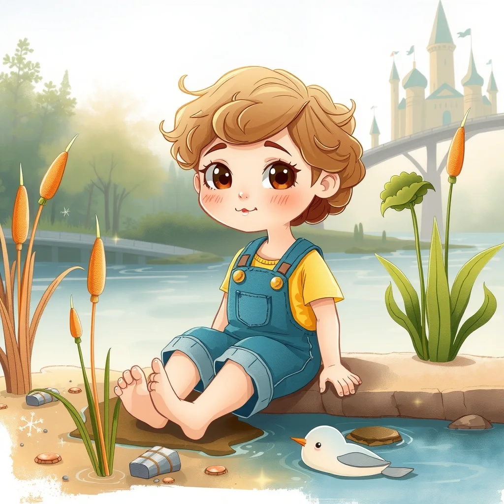 Ilustración cuento infantil - 在河里 en ambience (CuteReads)