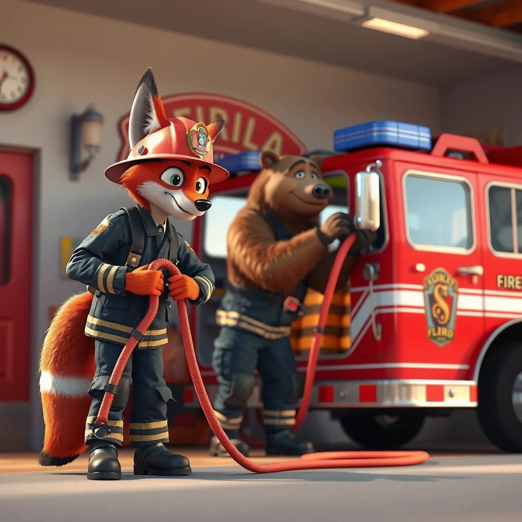 Ilustración cuento infantil - Firefighters en professions (CuteReads)