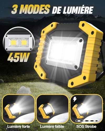 Vue 2 de Projecteur Led Rechargeable