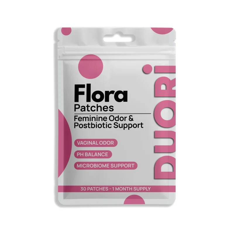 Flora patches for feminine odor control, pH balance and microbiome support