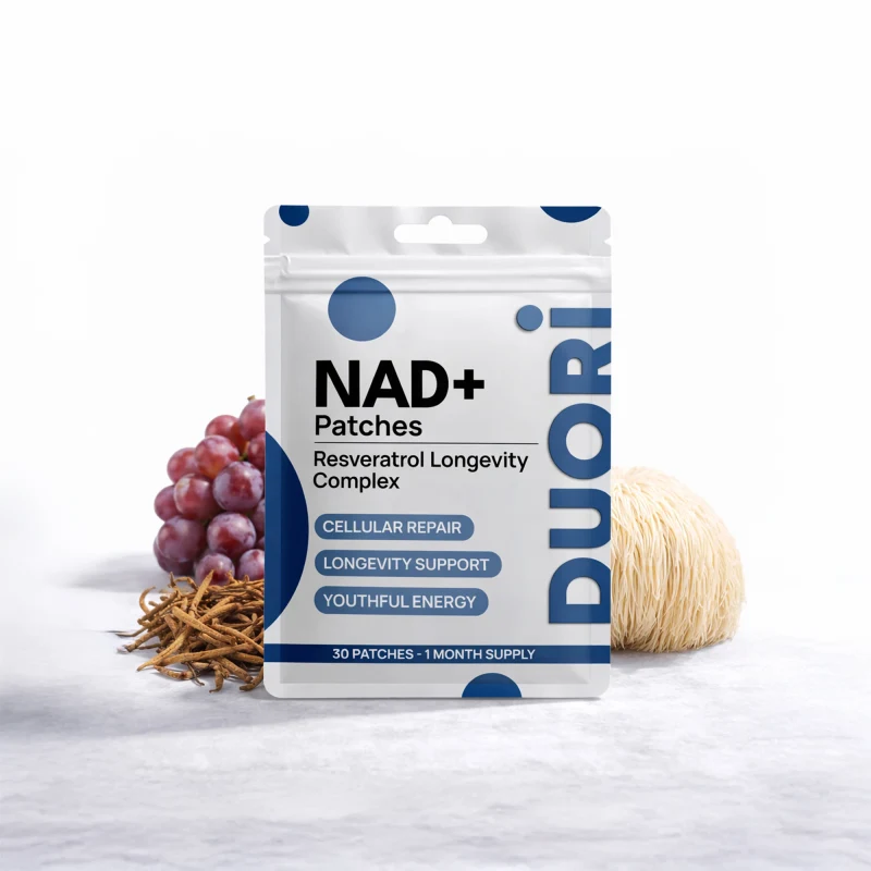 NAD+ supplement patches with resveratrol complex for cellular health and anti-aging support