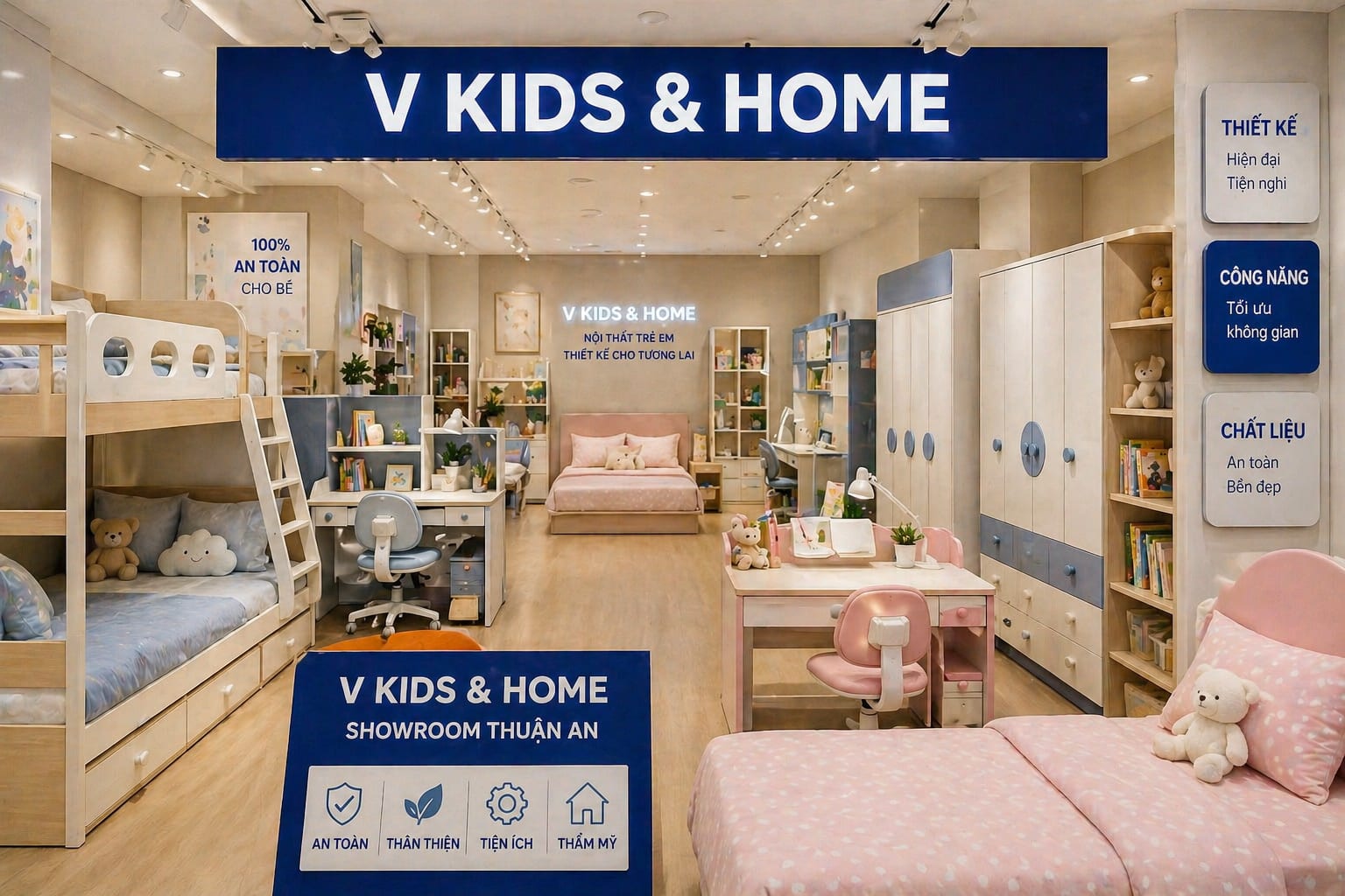 VKidsHome Thuận An: Showroom nội thất trẻ em