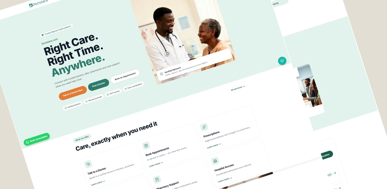 Doctor Lara final healthcare platform showcase