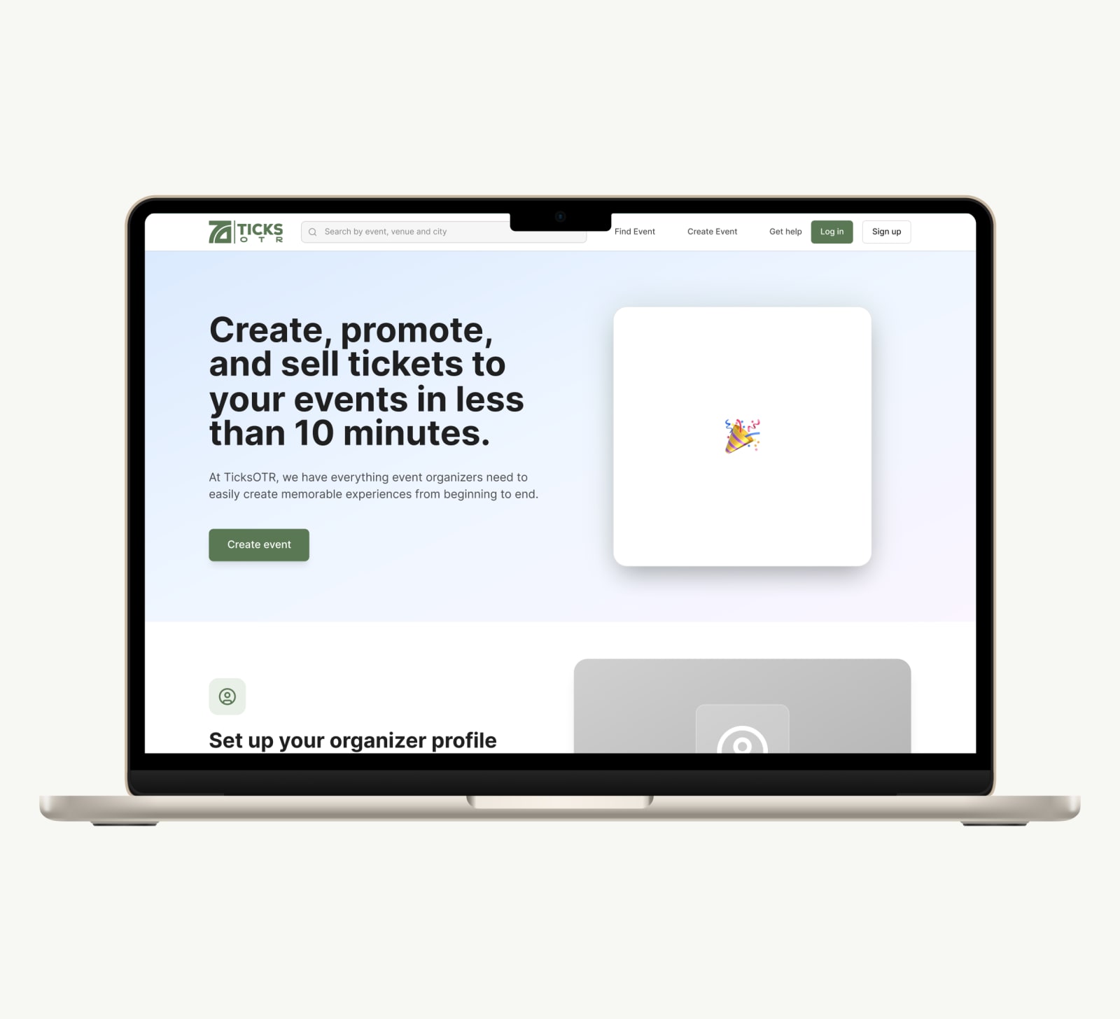 TicksOTR ticket confirmation and user profile screens