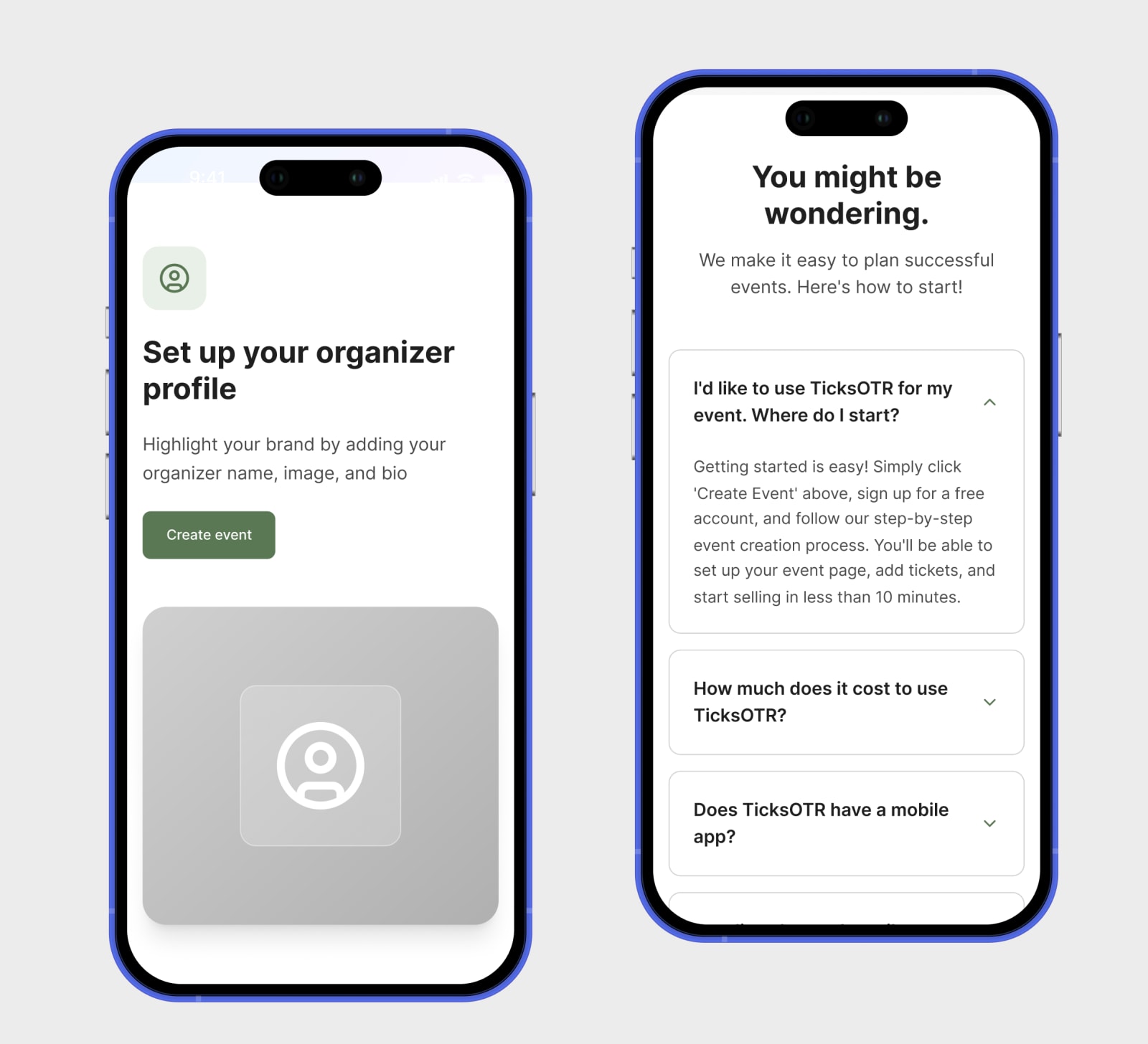 TicksOTR mobile event browsing experience