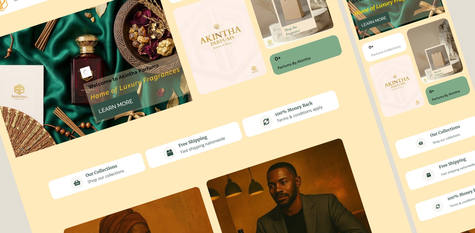 Akintha Parfums completed luxury e-commerce platform final design showcase