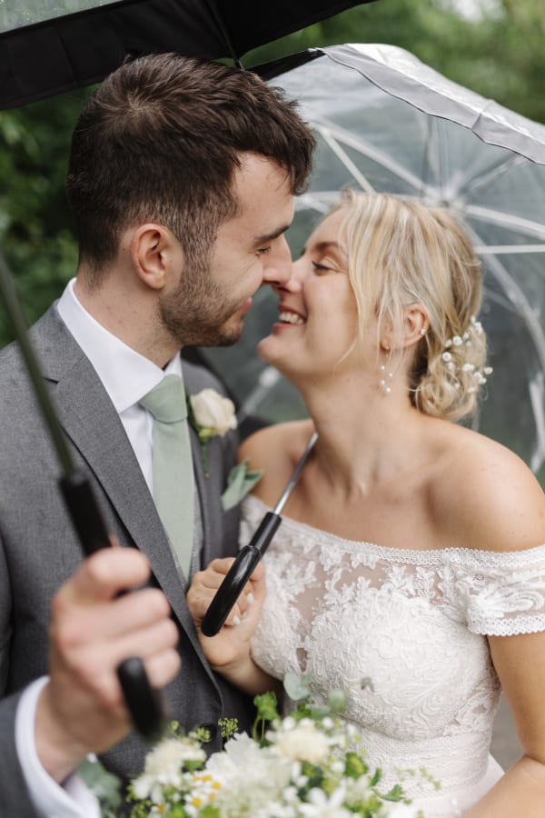 Outdoor wedding moment