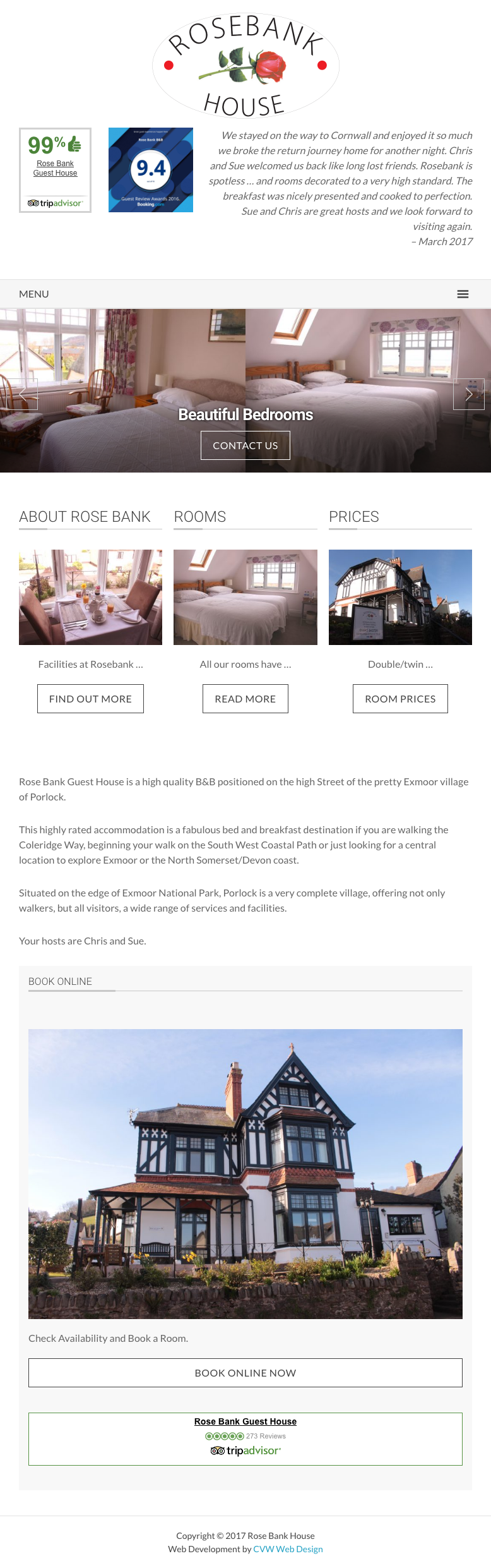 Rosebank House website screenshot