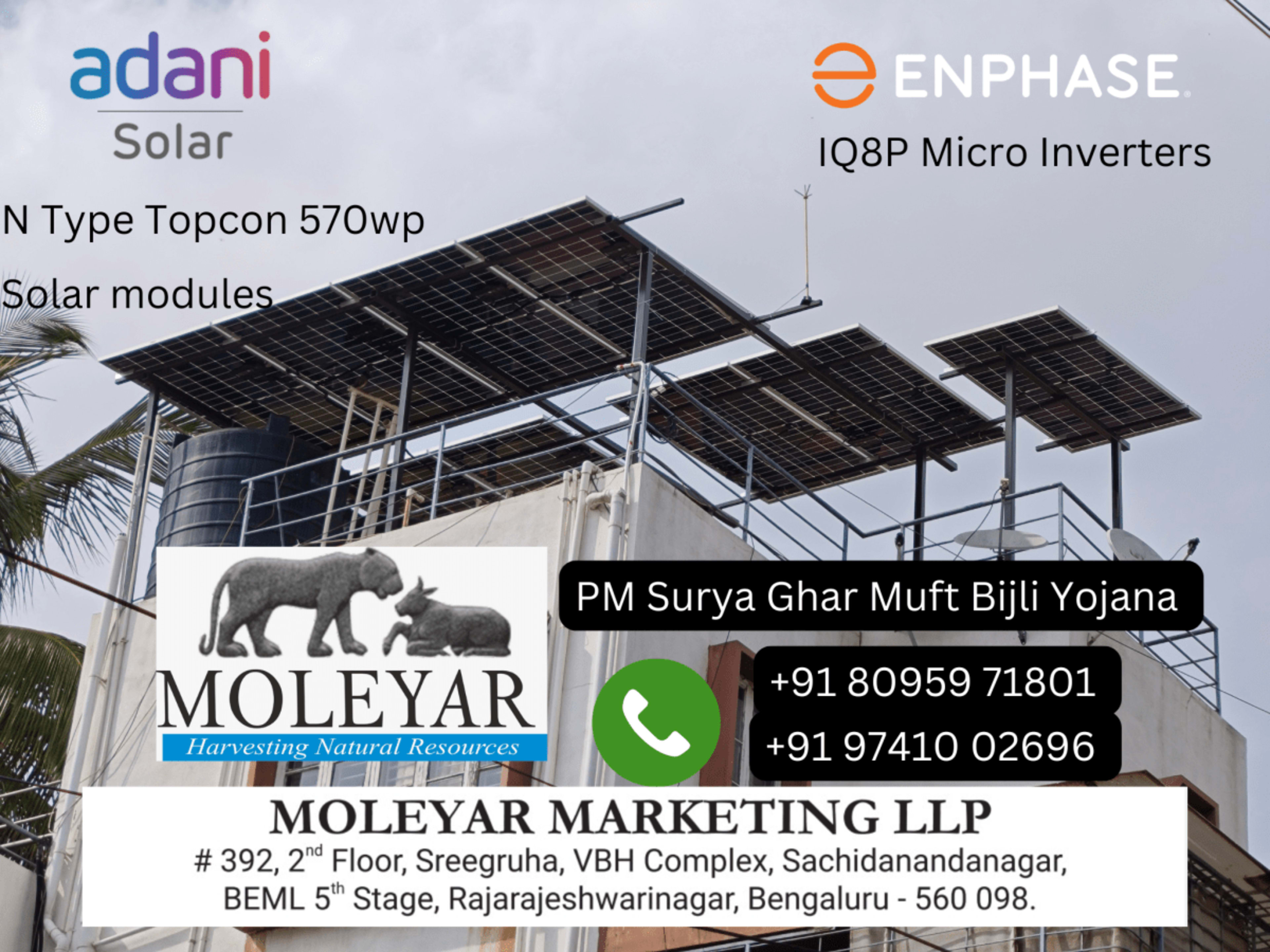 5kW Residential Solar Installation with ₹78,000 subsidy under PM Surya Ghar Yojana at Rajajinagar, Bengaluru — installed by Moleyar Renewables