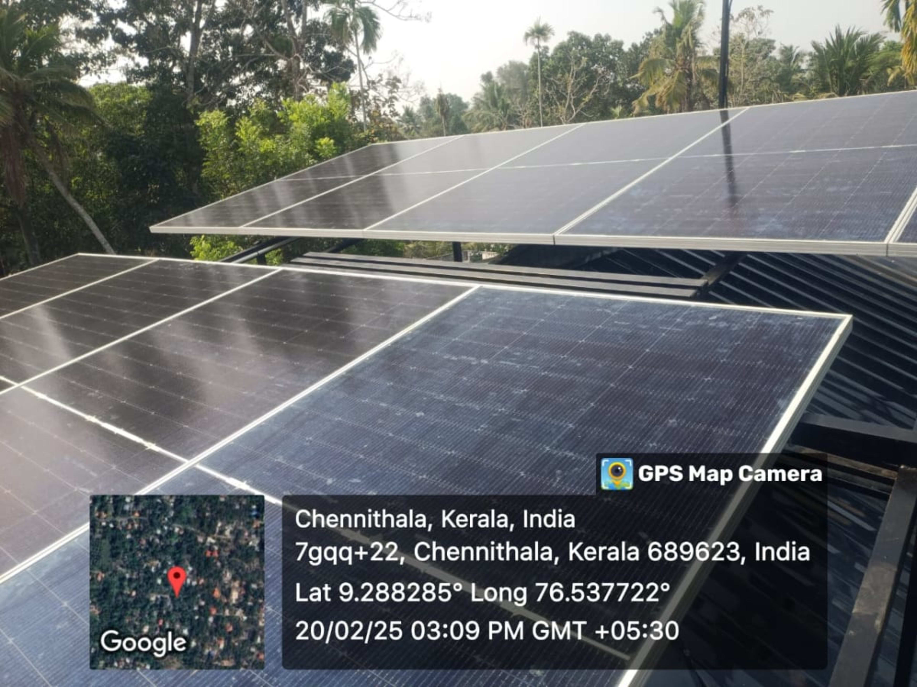 5kW Residential Solar Installation with ₹78,000 subsidy under PM Surya Ghar Yojana at Alappuzha — installed by Sulabha green energy solutions