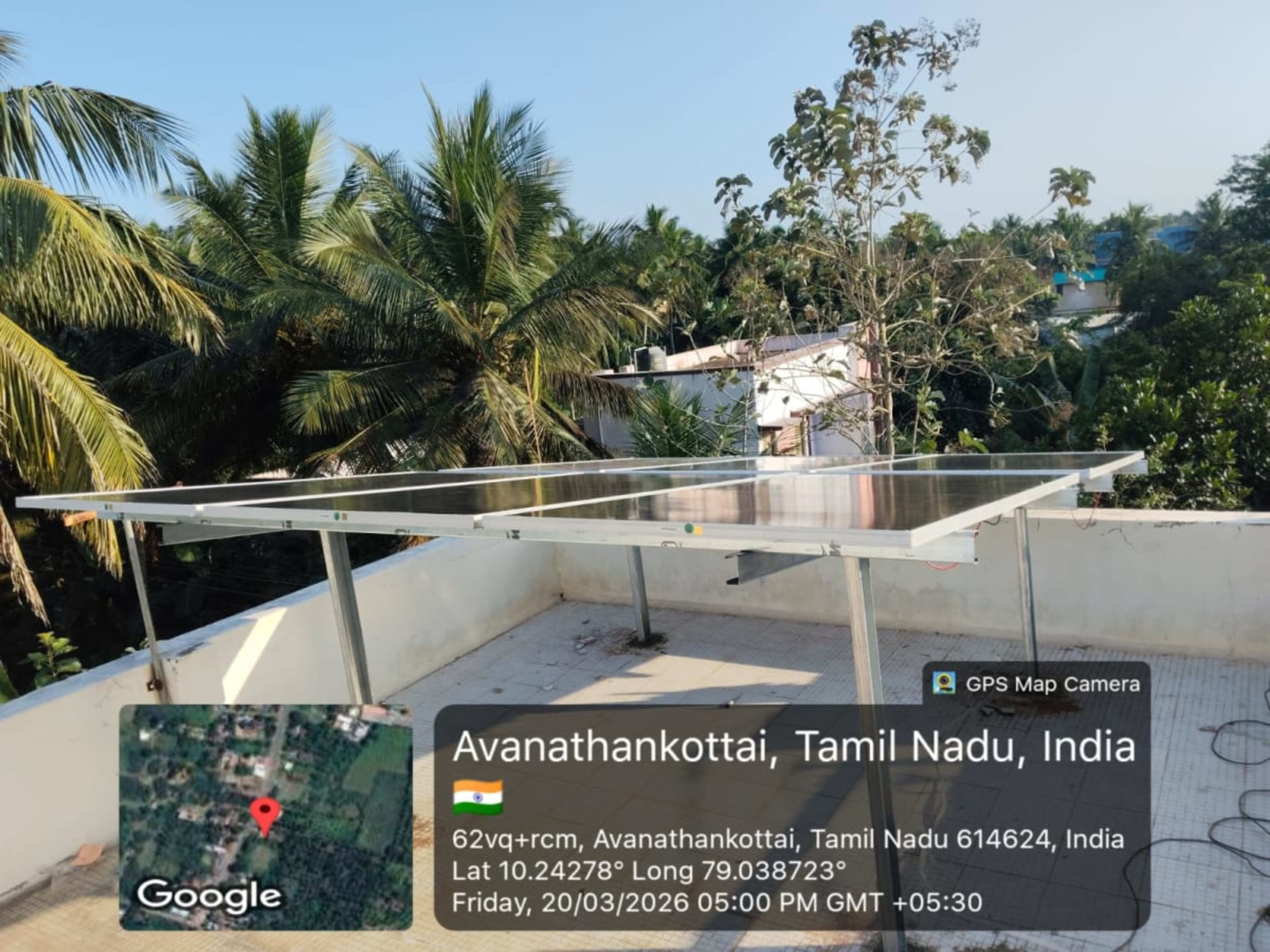 3kW Residential Solar Installation with ₹60,000 subsidy under PM Surya Ghar Yojana at Pudukkottai — installed by Sri enterprises trichy