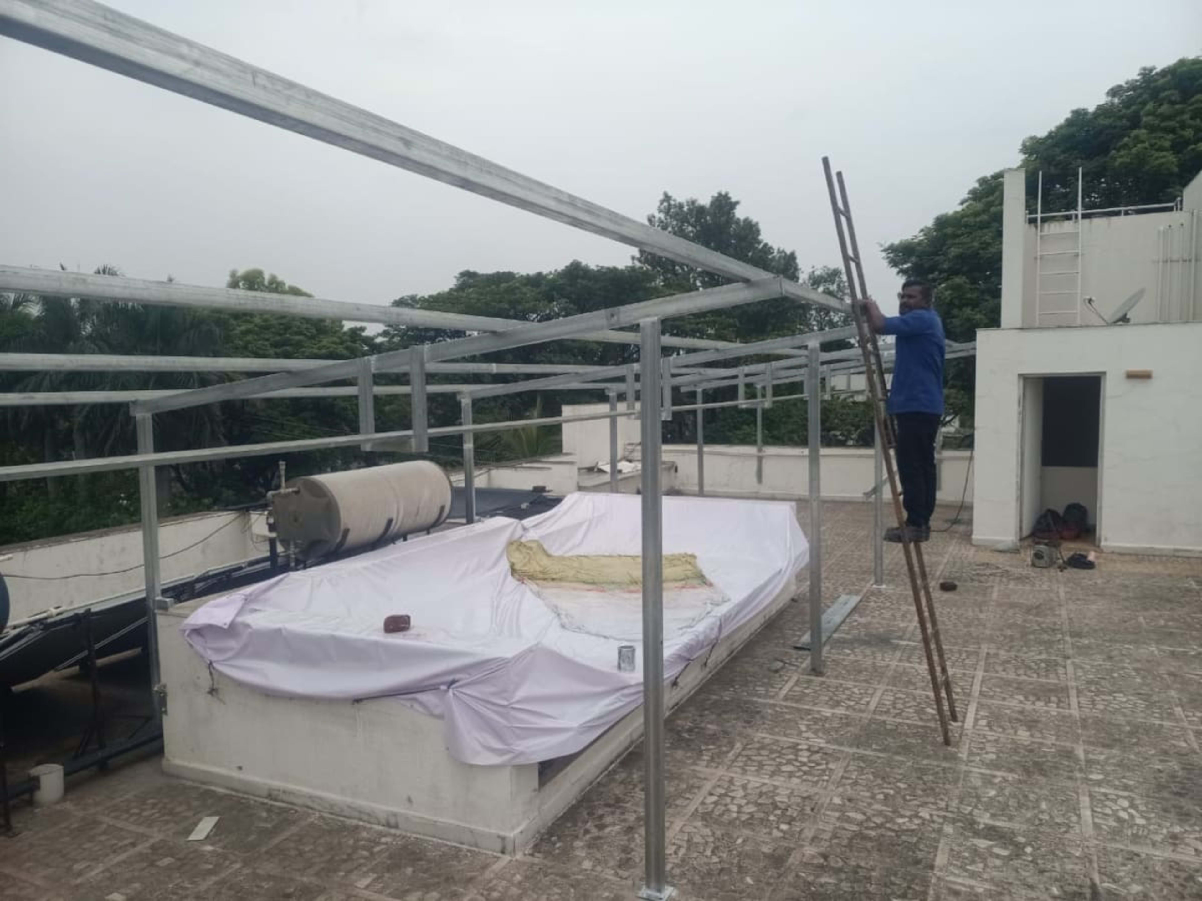 18 kw Rooftop Solar System  Fabrication work — installed by ATHARVA SOLAR TECHNOLOGY 