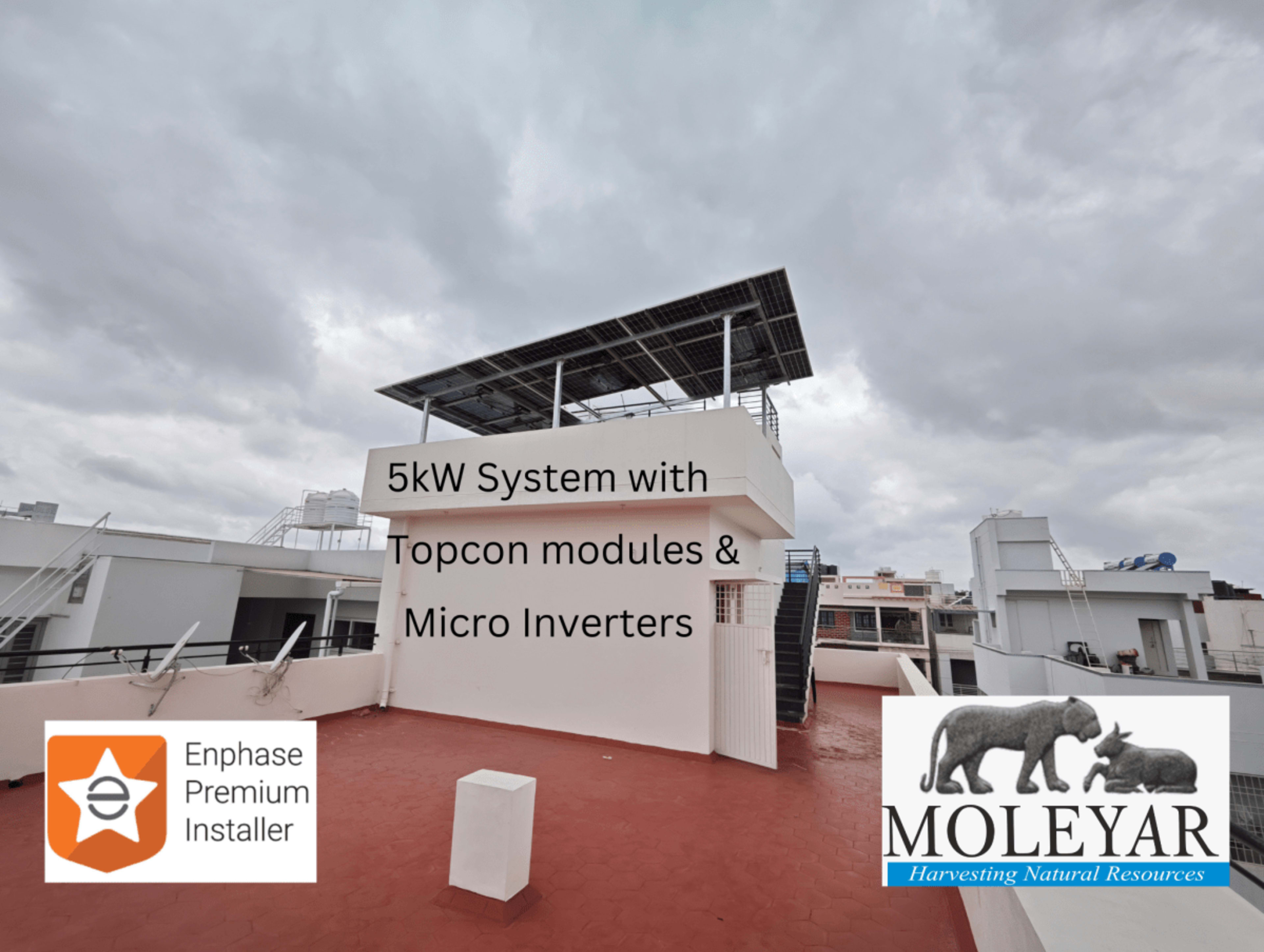 5kW Residential Solar Installation with ₹78,000 subsidy under PM Surya Ghar Yojana at Mysore — installed by Moleyar Renewables